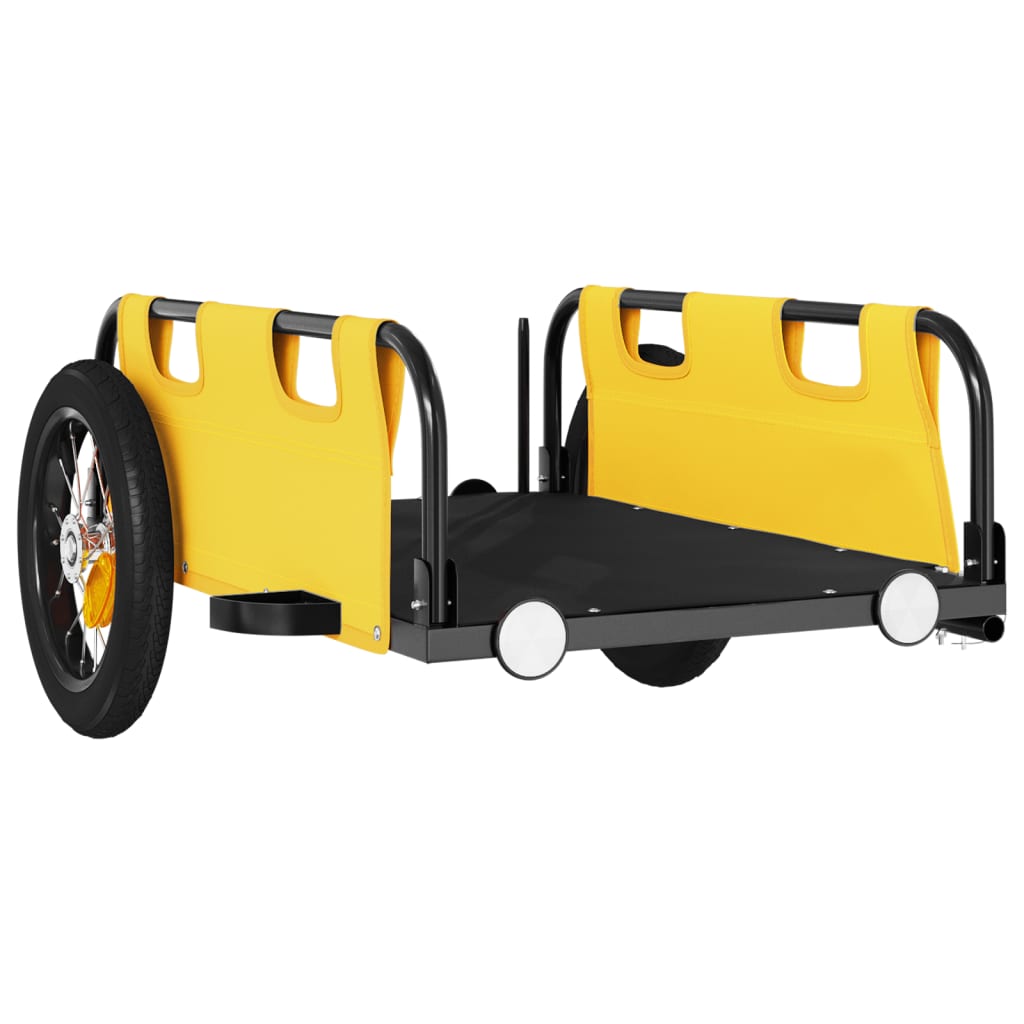 vidaXL Bike Trailer Yellow Oxford Fabric and Iron