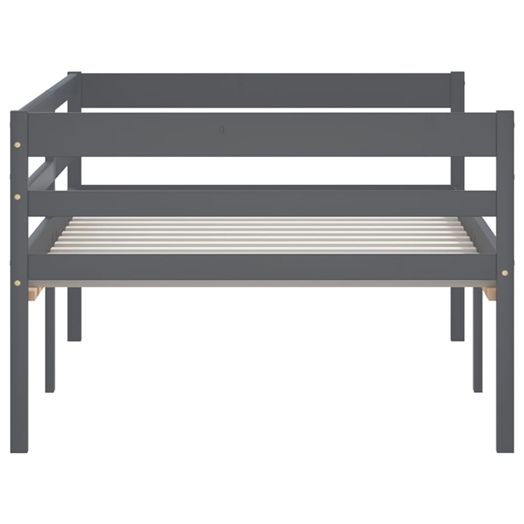 vidaXL Bed Frame without Mattress Dark Grey Solid Pinewood 90x200 cm