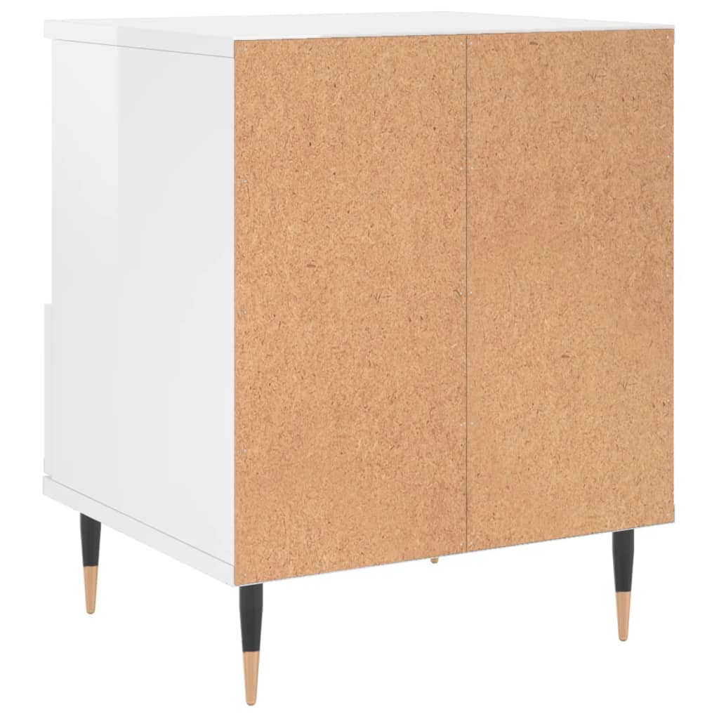 vidaXL Bedside Cabinets 2 pcs High Gloss White 40x35x50 cm Engineered Wood