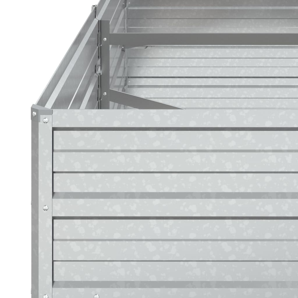 vidaXL Garden Raised Bed 160x80x45 cm Galvanized Steel Silver