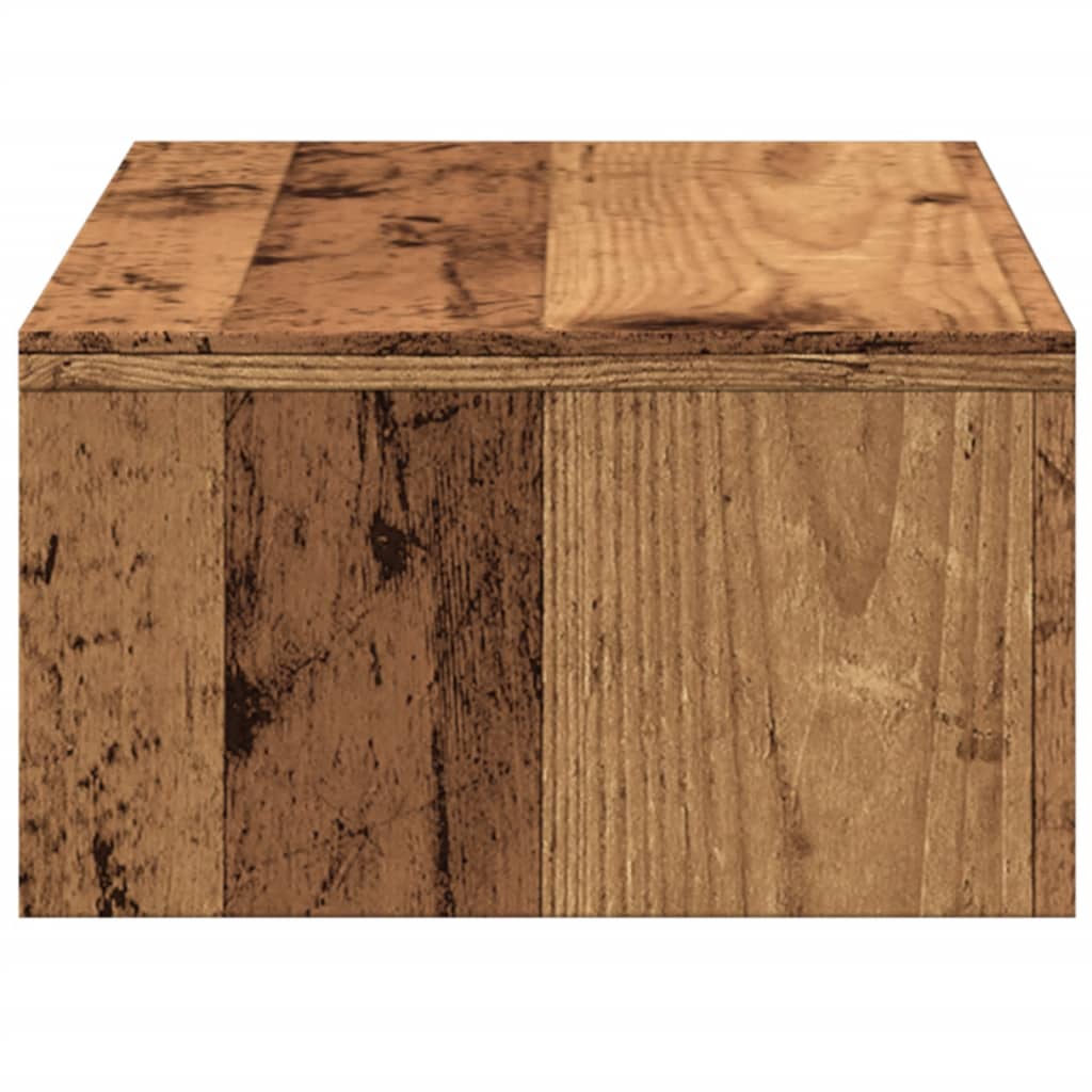 vidaXL Monitor Stand with Drawers Old Wood 50x27x15 cm Engineered Wood