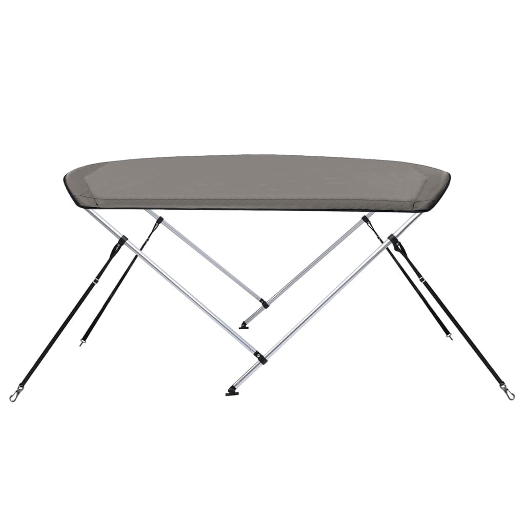 vidaXL 2-bow Bimini Top Grey 180x150x110 cm