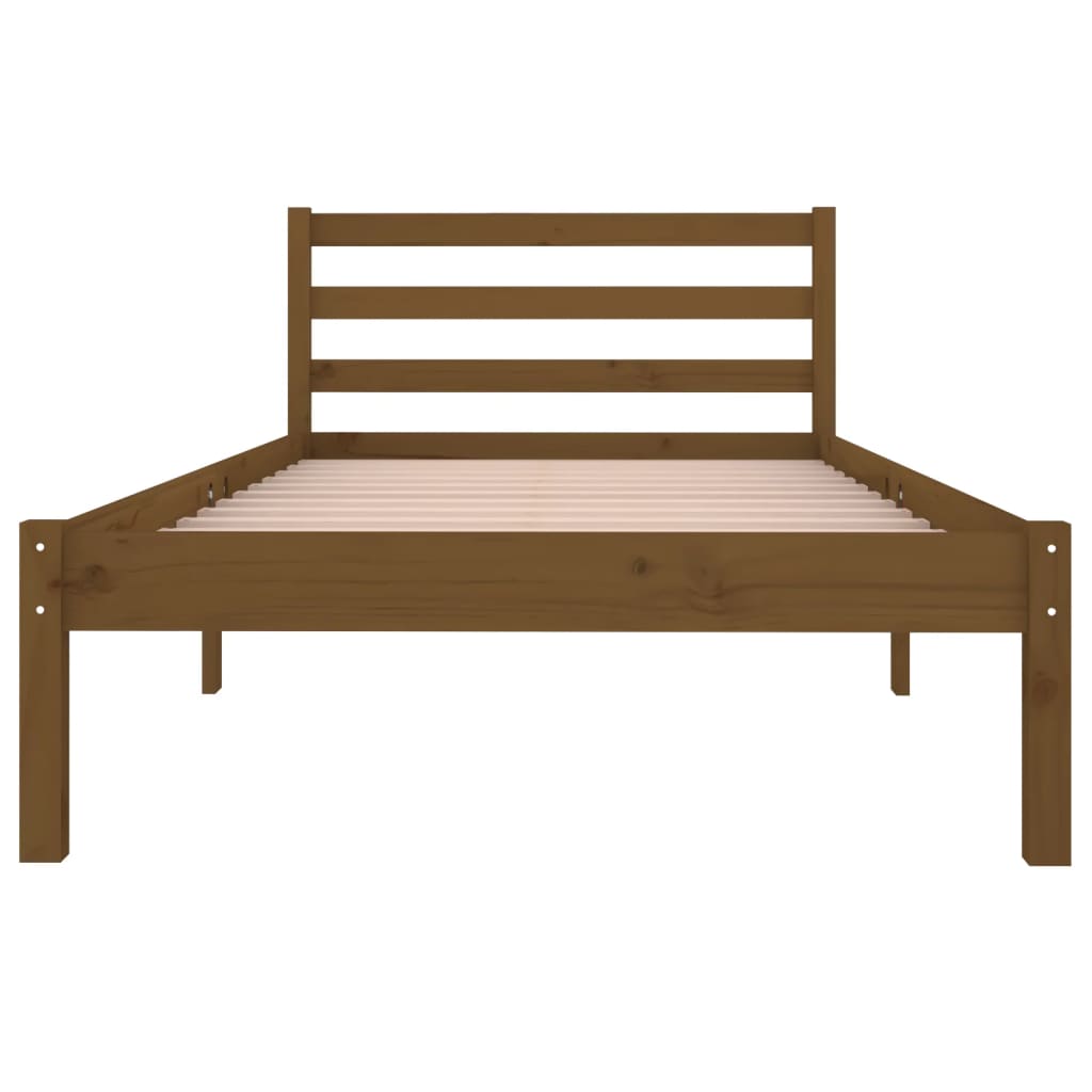 vidaXL Bed Frame without Mattress Solid Wood Pine 90x200 cm Honey Brown