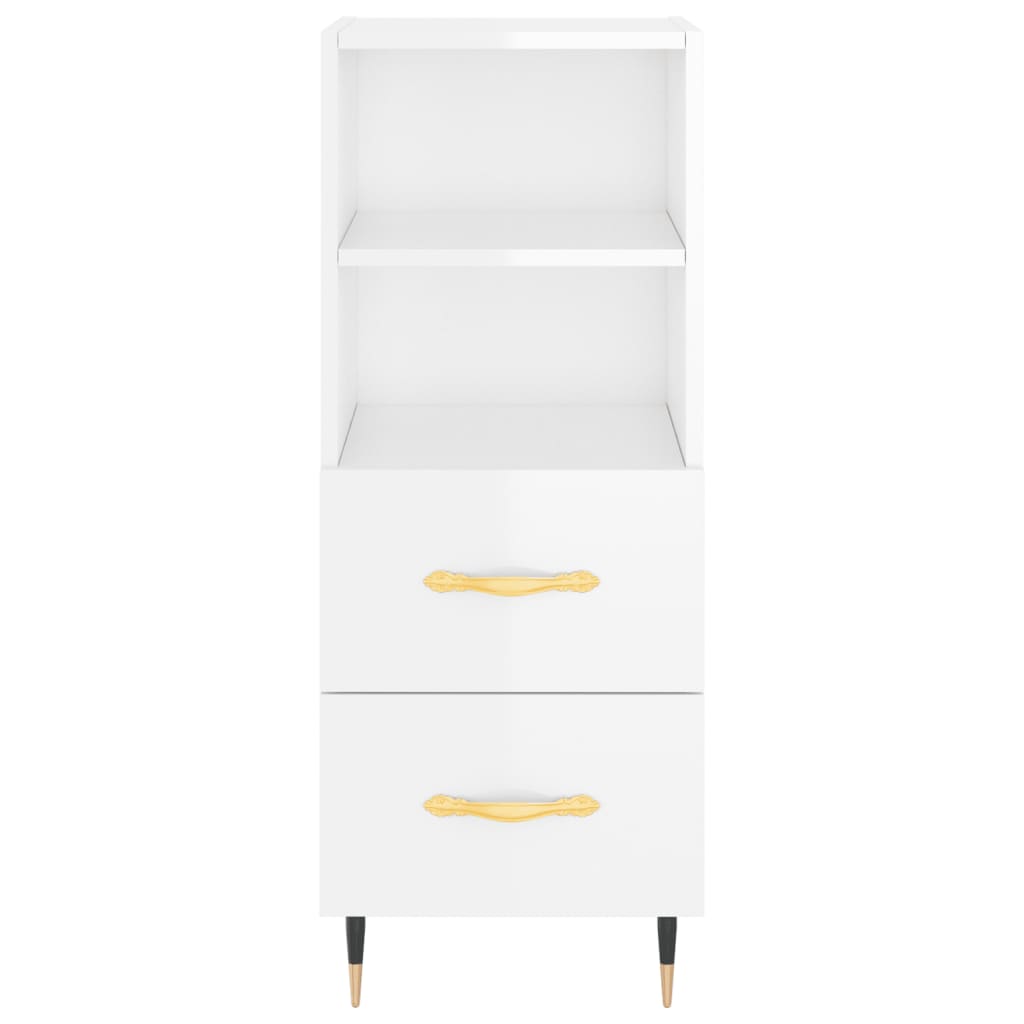 vidaXL Highboard High Gloss White 34.5x34x180 cm Engineered Wood