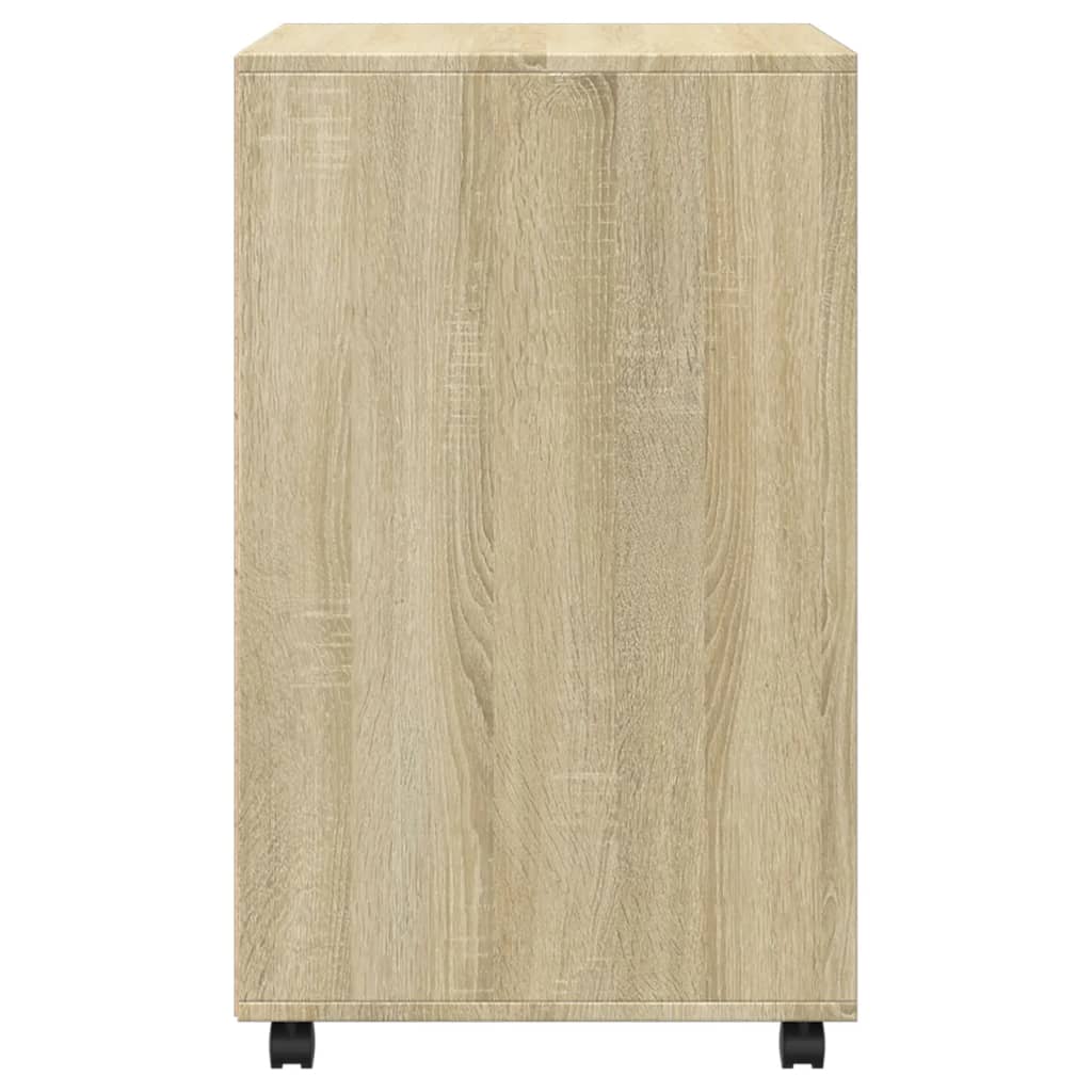 vidaXL Rolling Cabinet Sonoma Oak 60x48x81 cm Engineered Wood