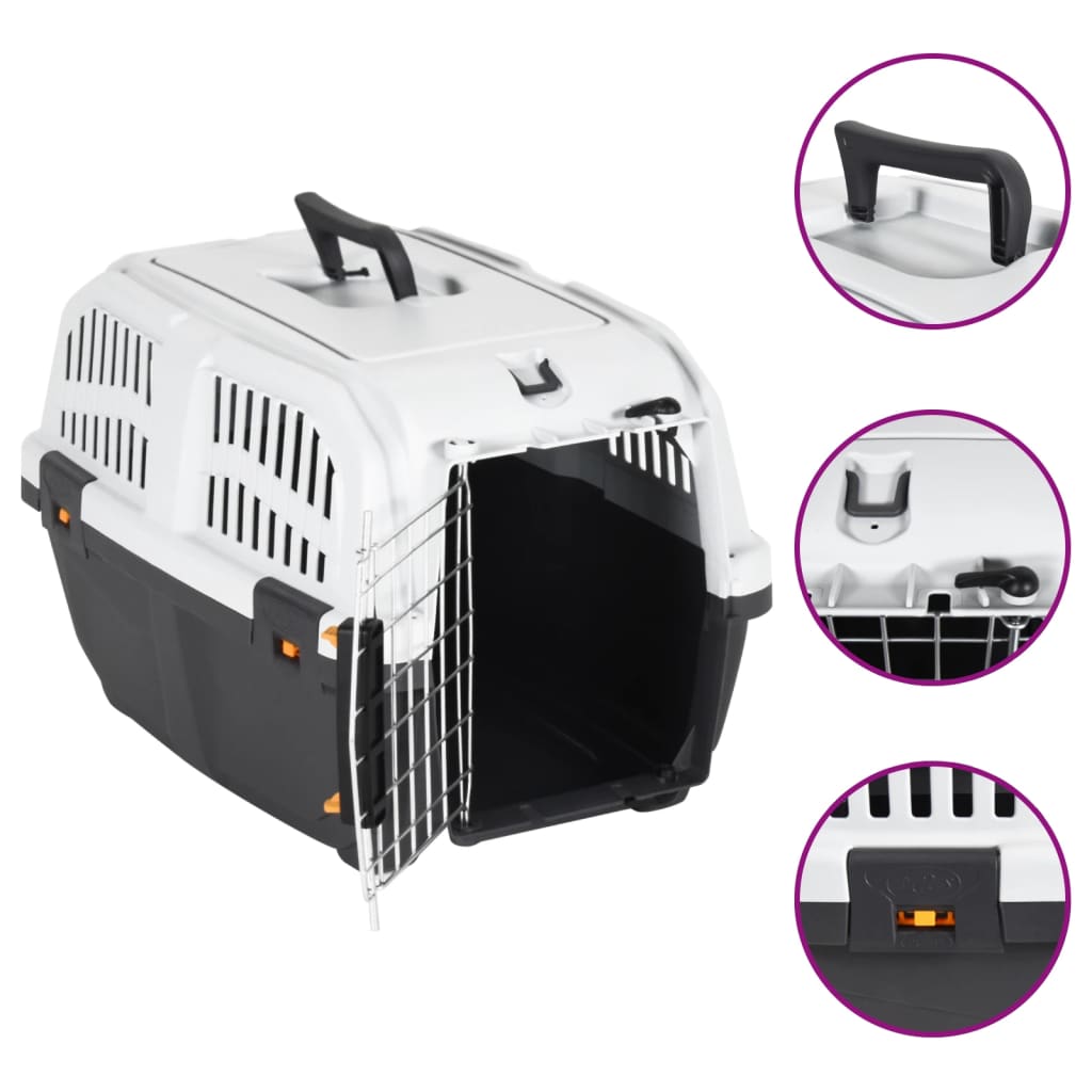 vidaXL Pet Carrier with Metal Door 48x31.5x31 cm Polypropylene