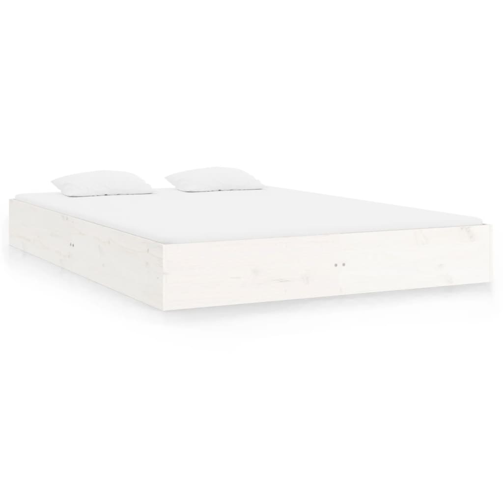 vidaXL Bed Frame without Mattress White Solid Wood 120x200 cm