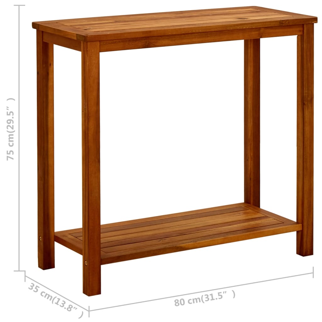 vidaXL Garden Console Table 80x35x75 cm Solid Acacia Wood