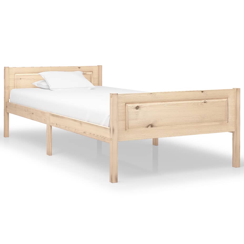 vidaXL Bed Frame without Mattress Solid Pinewood 90x200 cm