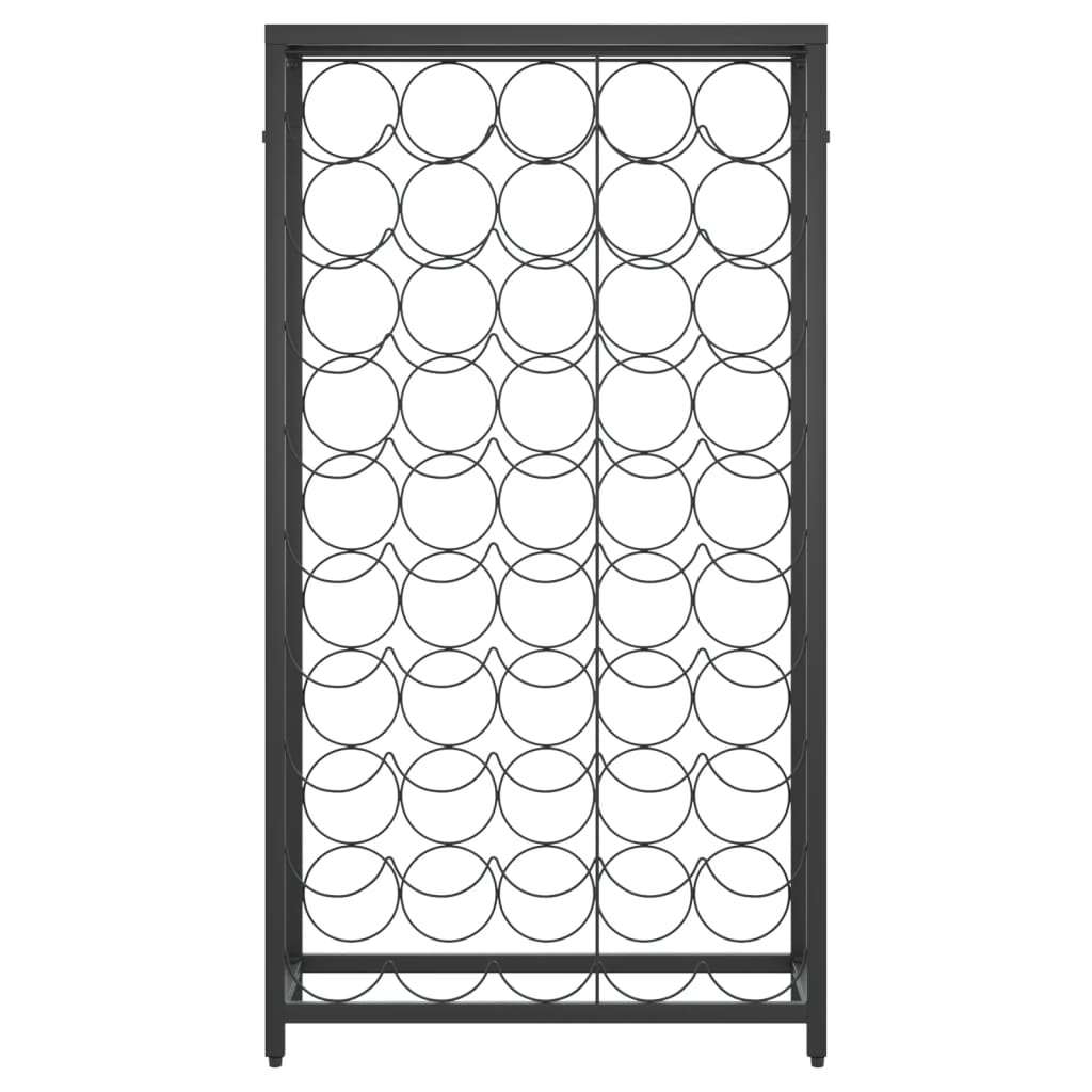 vidaXL Wine Rack for 45 Bottles Black 54x18x100 cm Wrought Iron