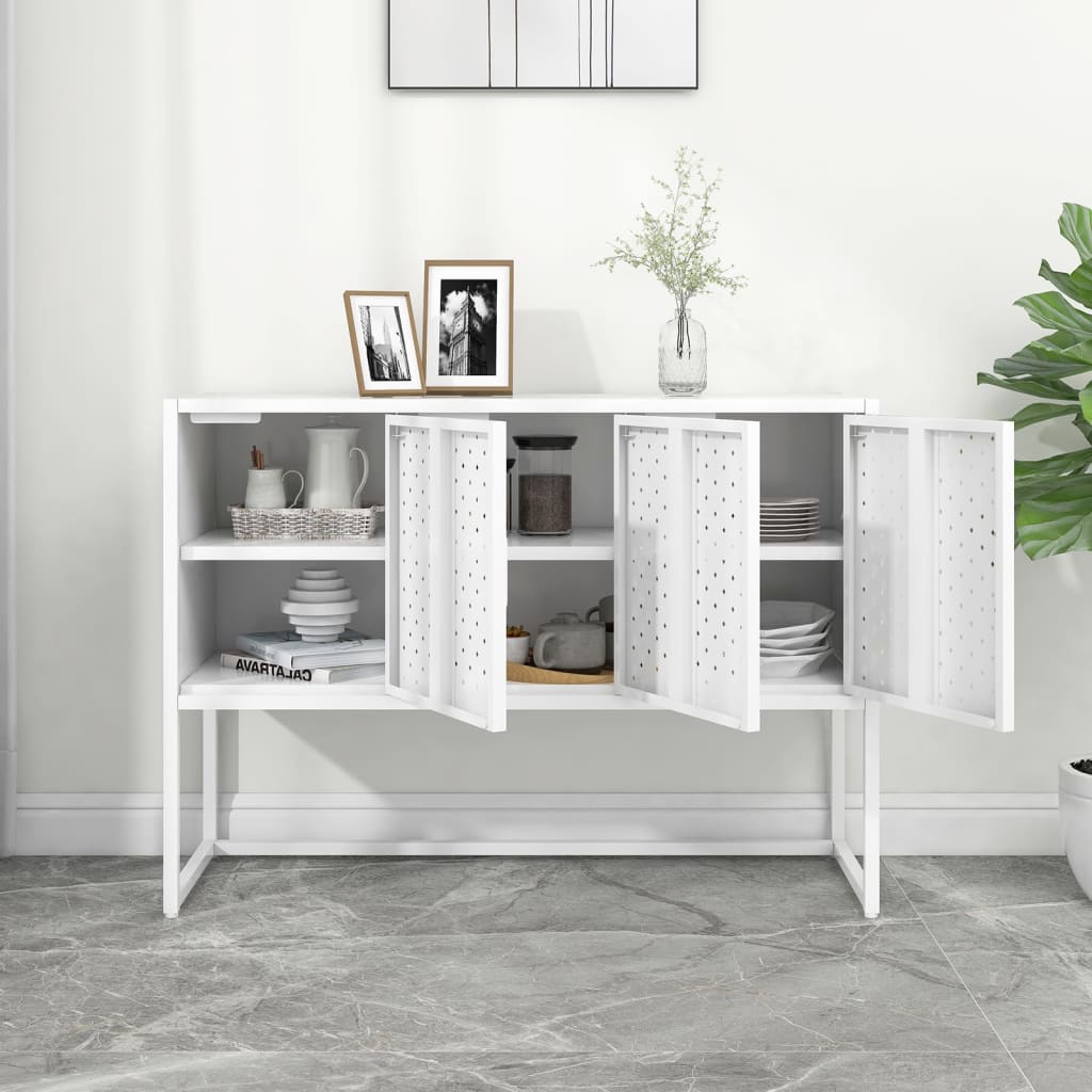 vidaXL Sideboard White 105x35x75 cm Steel