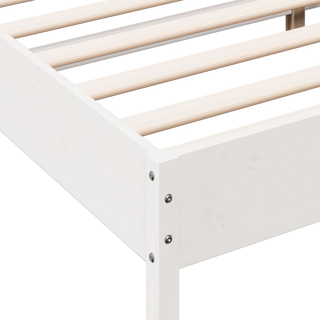 vidaXL Bed Frame without Mattress White 140x190 cm Solid Wood Pine