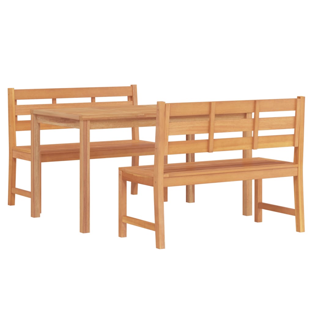 vidaXL 3 Piece Garden Dining Set Solid Wood Teak