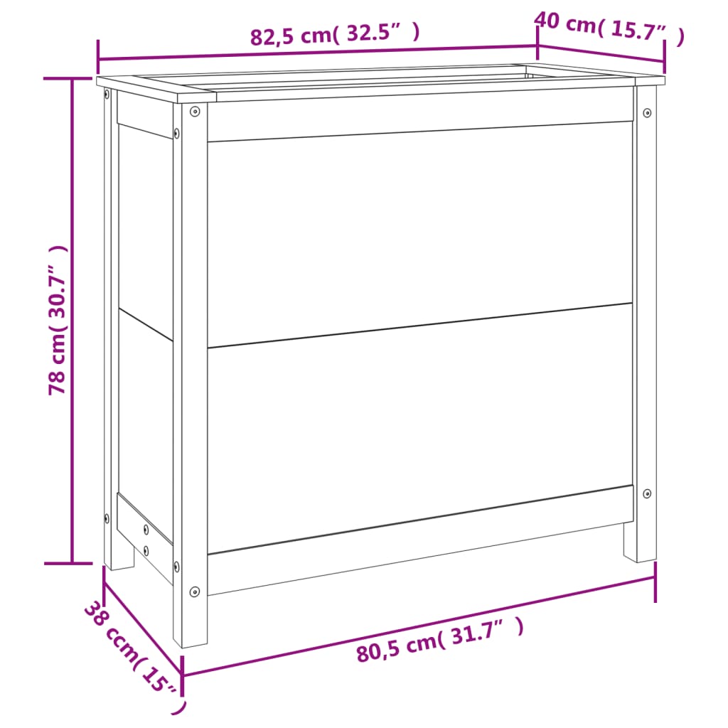 vidaXL Garden Planter 82.5x40x78 cm Solid Wood Douglas