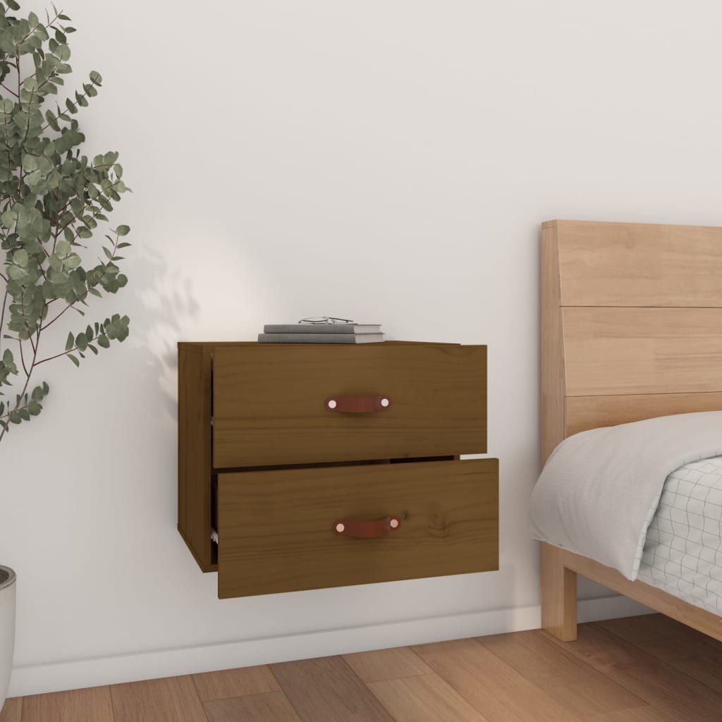 vidaXL Wall-mounted Bedside Cabinets 2 pcs Honey Brown 50x36x40 cm