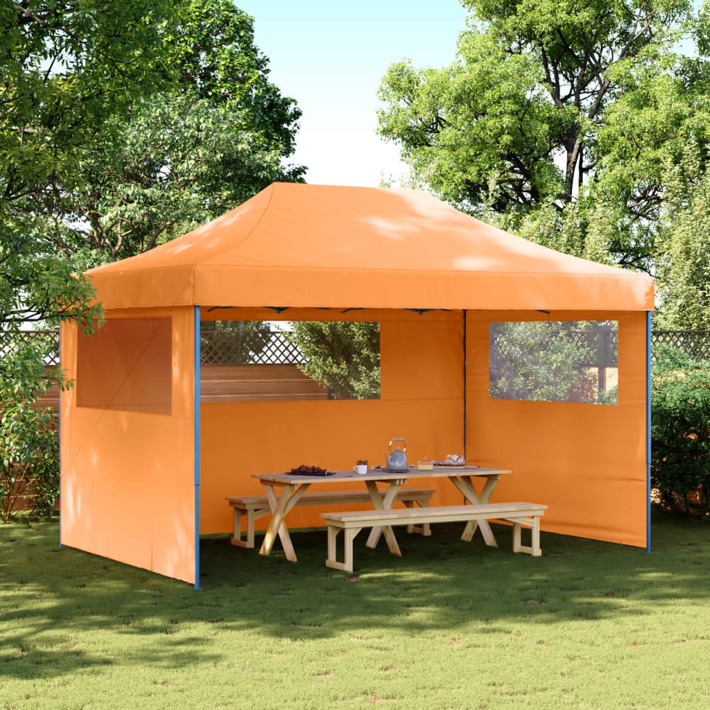 vidaXL Foldable Party Tent Pop-Up with 3 Sidewalls Orange