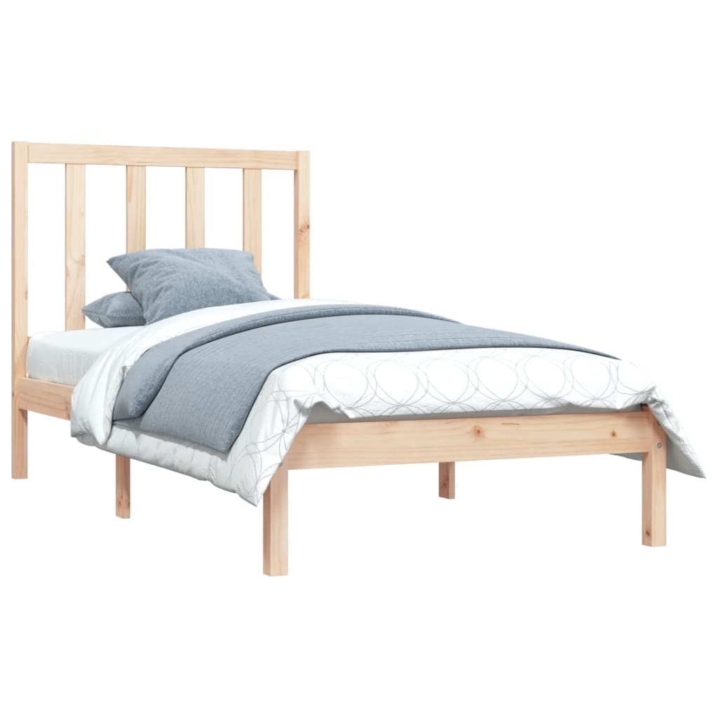 vidaXL Bed Frame without Mattress Solid Wood Pine 90x190 cm Single