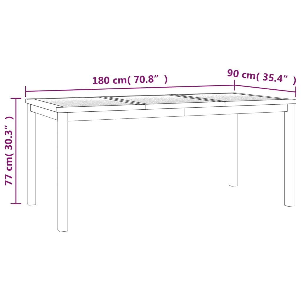 vidaXL 5 Piece Garden Dining Set Solid Wood Teak