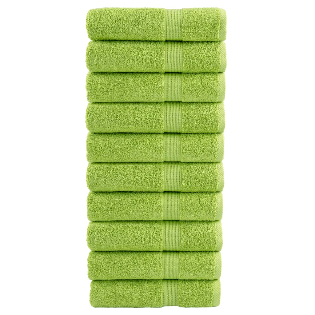 vidaXL Premium Hand Towels SOLUND 10 pcs Apple Green 50x100 cm 600 gsm