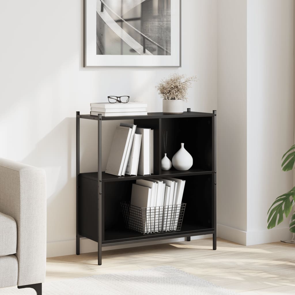 vidaXL Bookcase Black 72x28x77.5 cm Engineered Wood