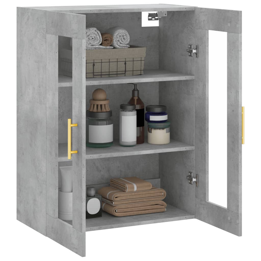 vidaXL Wall Mounted Cabinet Concrete Grey 69.5x34x90 cm