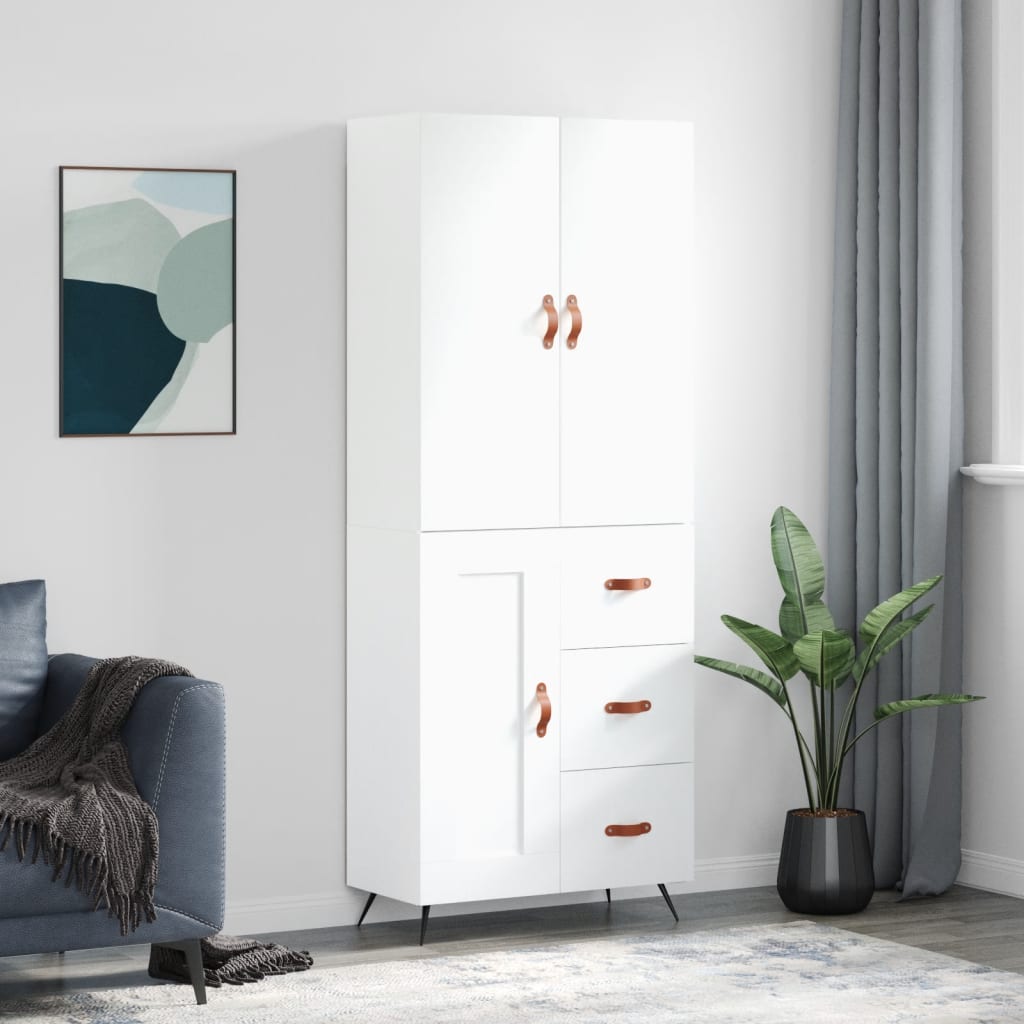 vidaXL Highboard White 69.5x34x180 cm Engineered Wood