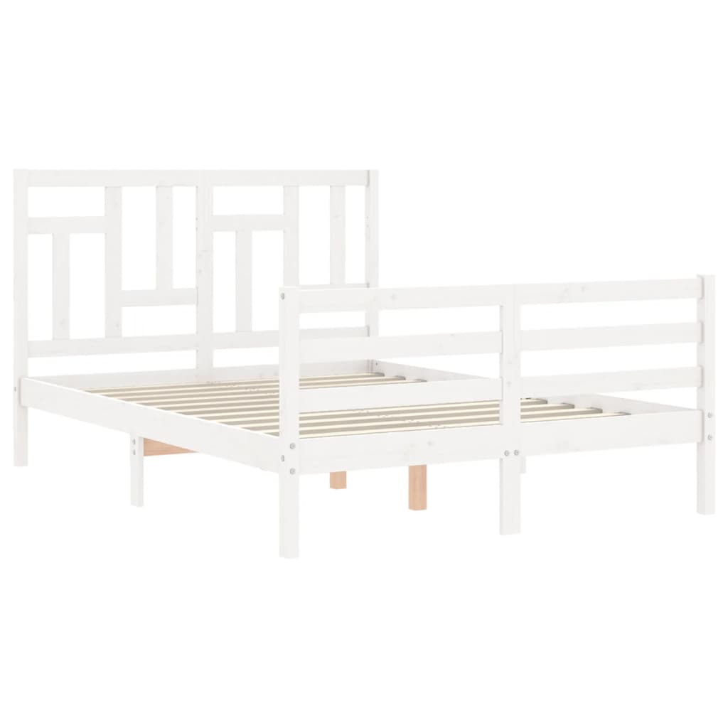 vidaXL Bed Frame without Mattress White 140x200 cm Solid Wood