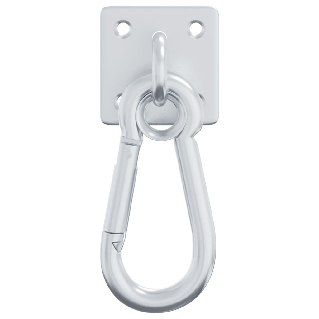 vidaXL Eye Plates with Snap Hooks 3 pcs 360° Rotate Silver Steel