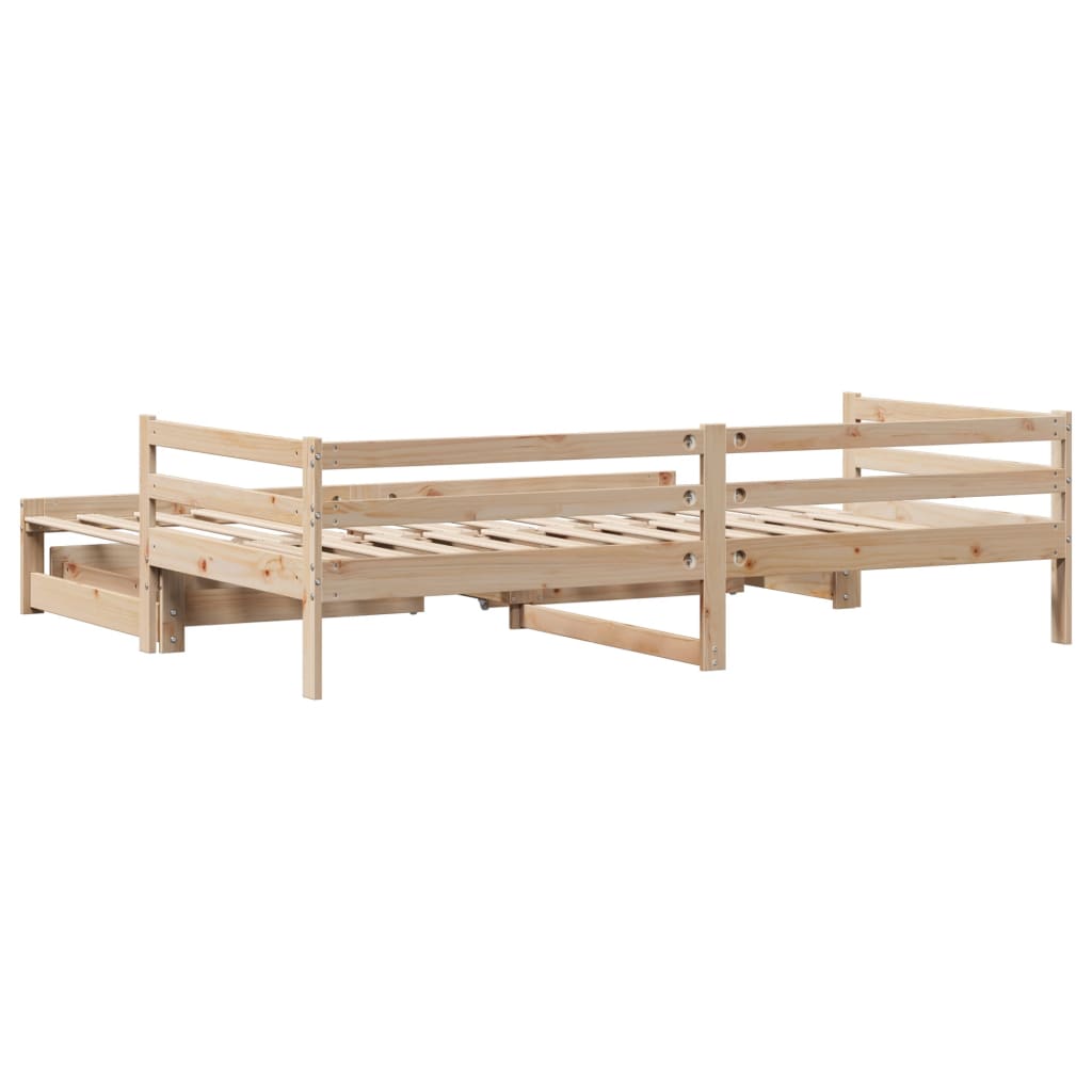 vidaXL Daybed with Trundle and Drawers without Mattress 80x200 cm