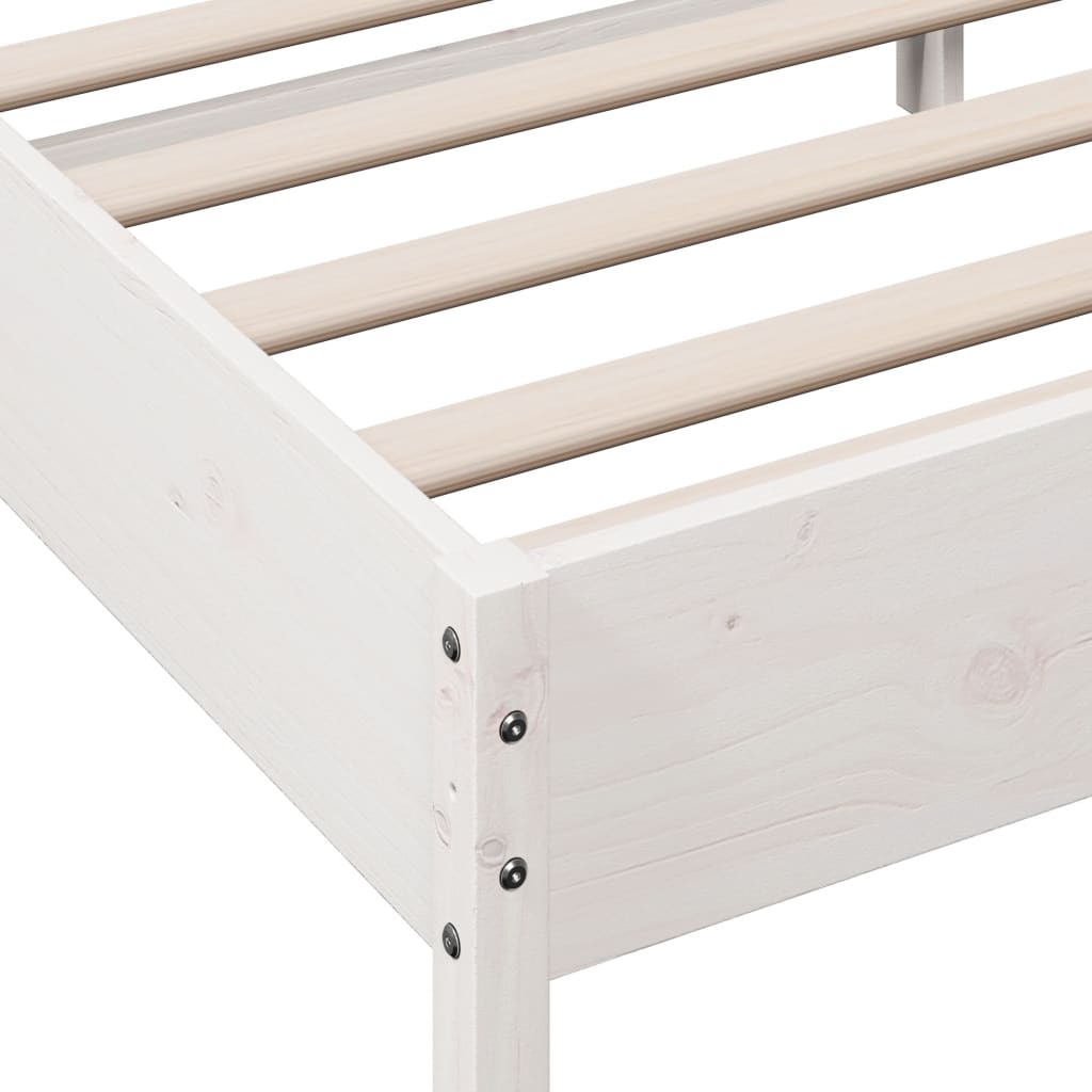 vidaXL Bed Frame without Mattress White 140x200 cm Solid Wood Pine