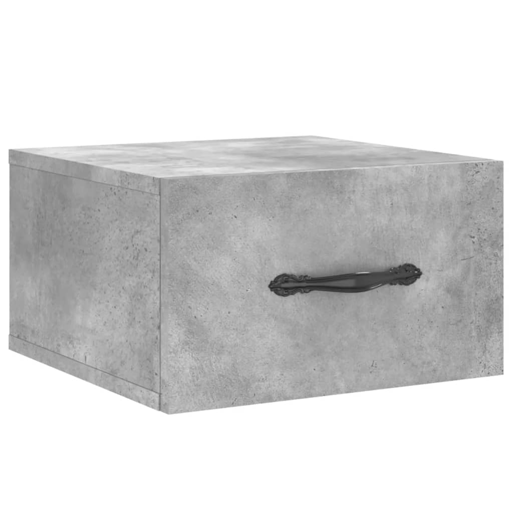 vidaXL Wall-mounted Bedside Cabinets 2 pcs Concrete Grey 35x35x20 cm