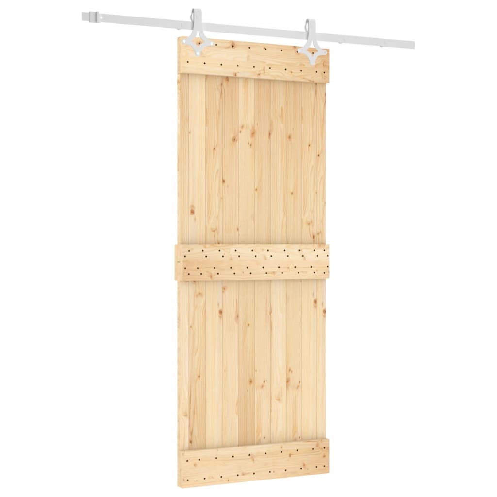 vidaXL Sliding Door with Hardware Set 80x210 cm Solid Wood Pine