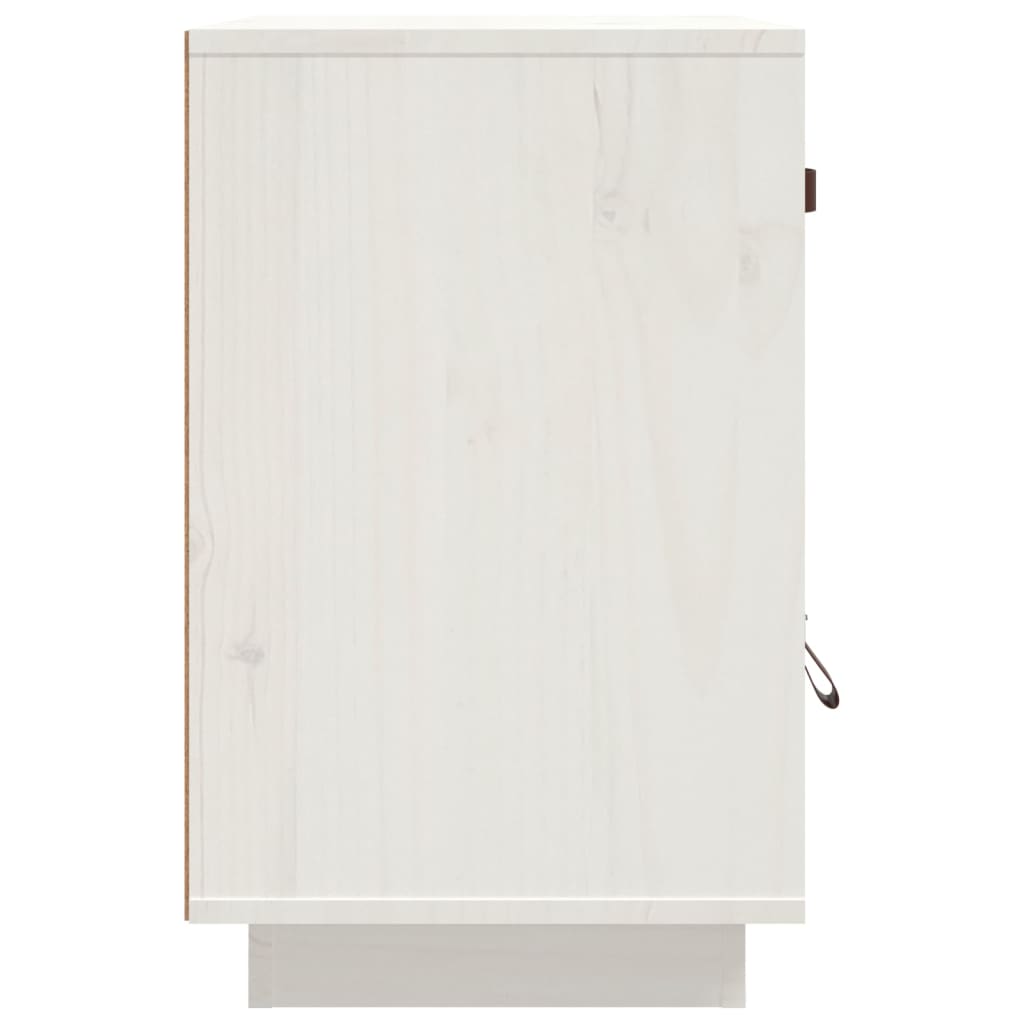 vidaXL Bedside Cabinet White 40x34x55 cm Solid Wood Pine