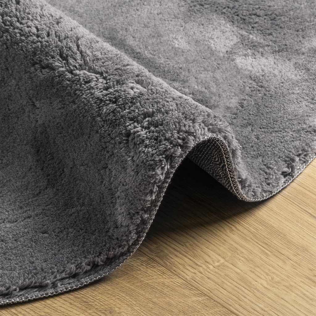 vidaXL Rug HUARTE Short Pile Soft and Washable Anthracite Ø 100 cm