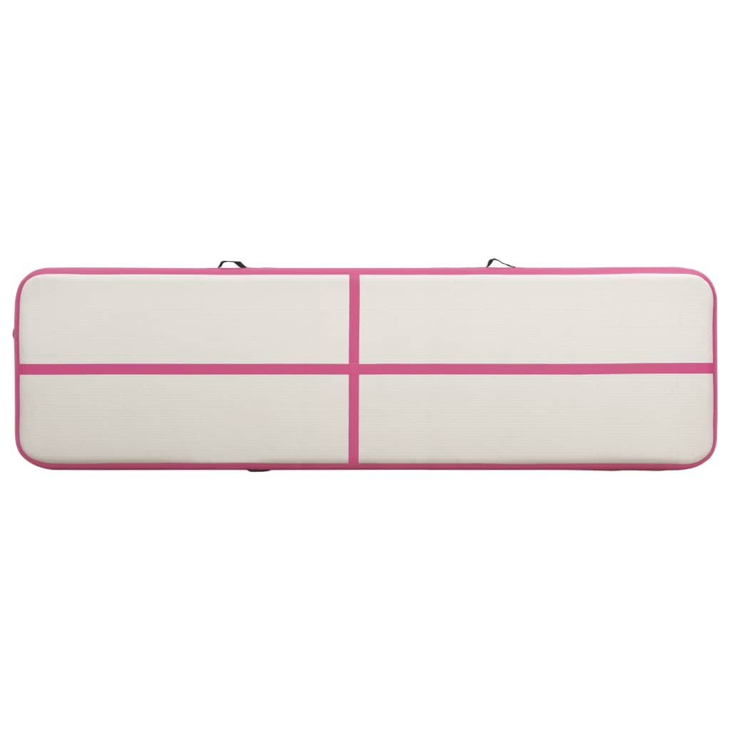 vidaXL Inflatable Gymnastics Mat with Pump 600x100x20 cm PVC Pink