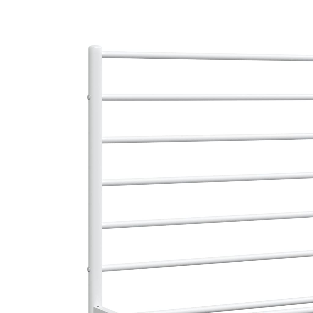 vidaXL Metal Bed Frame without Mattress with Footboard White 120x190 cm Small Double