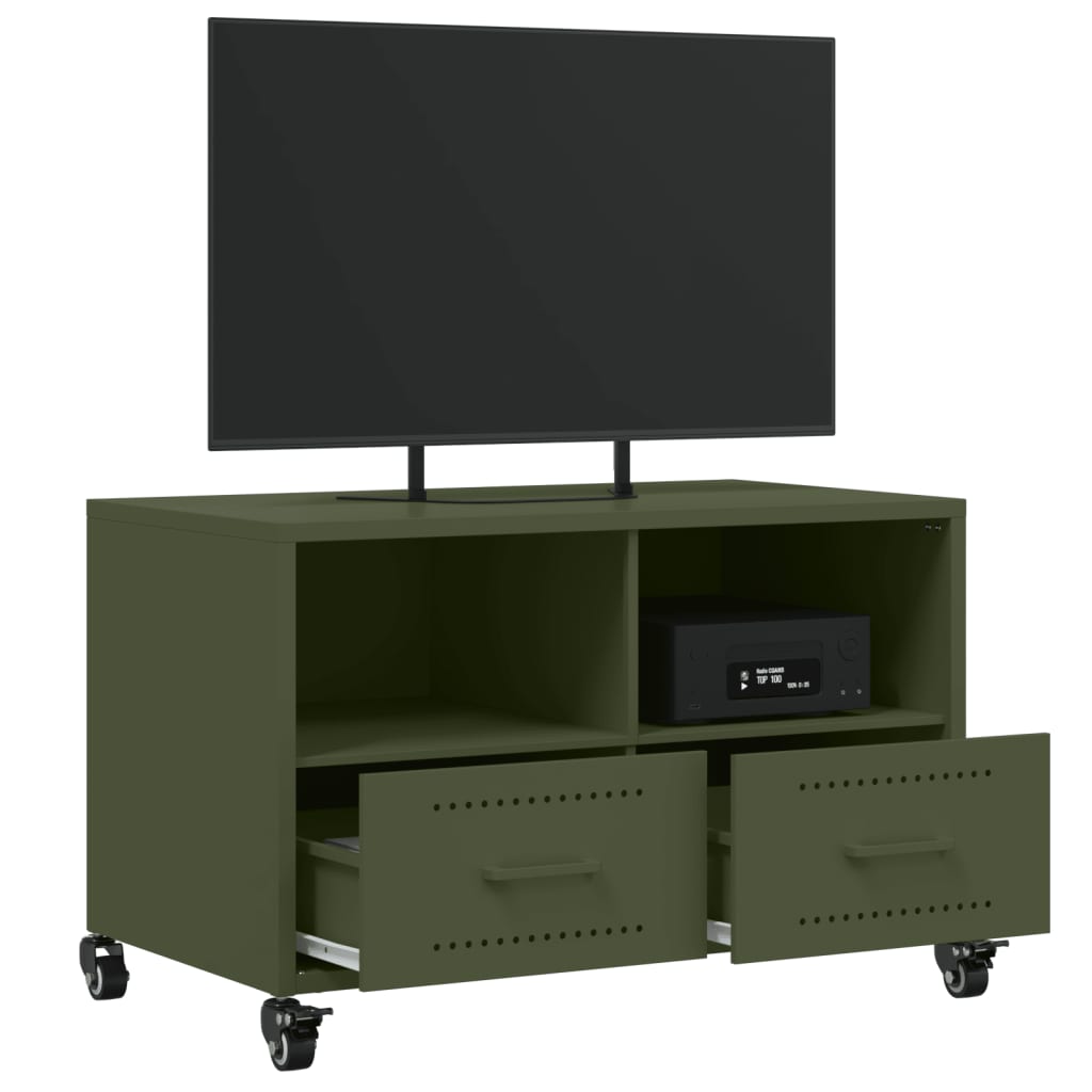 vidaXL TV Cabinet Olive Green 68x39x43.5 cm Steel