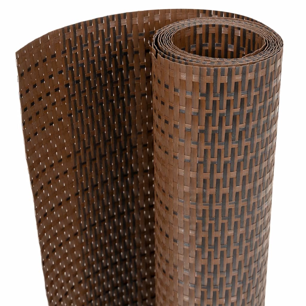 vidaXL Balcony Screen Brown and Black 300x100 cm Poly Rattan