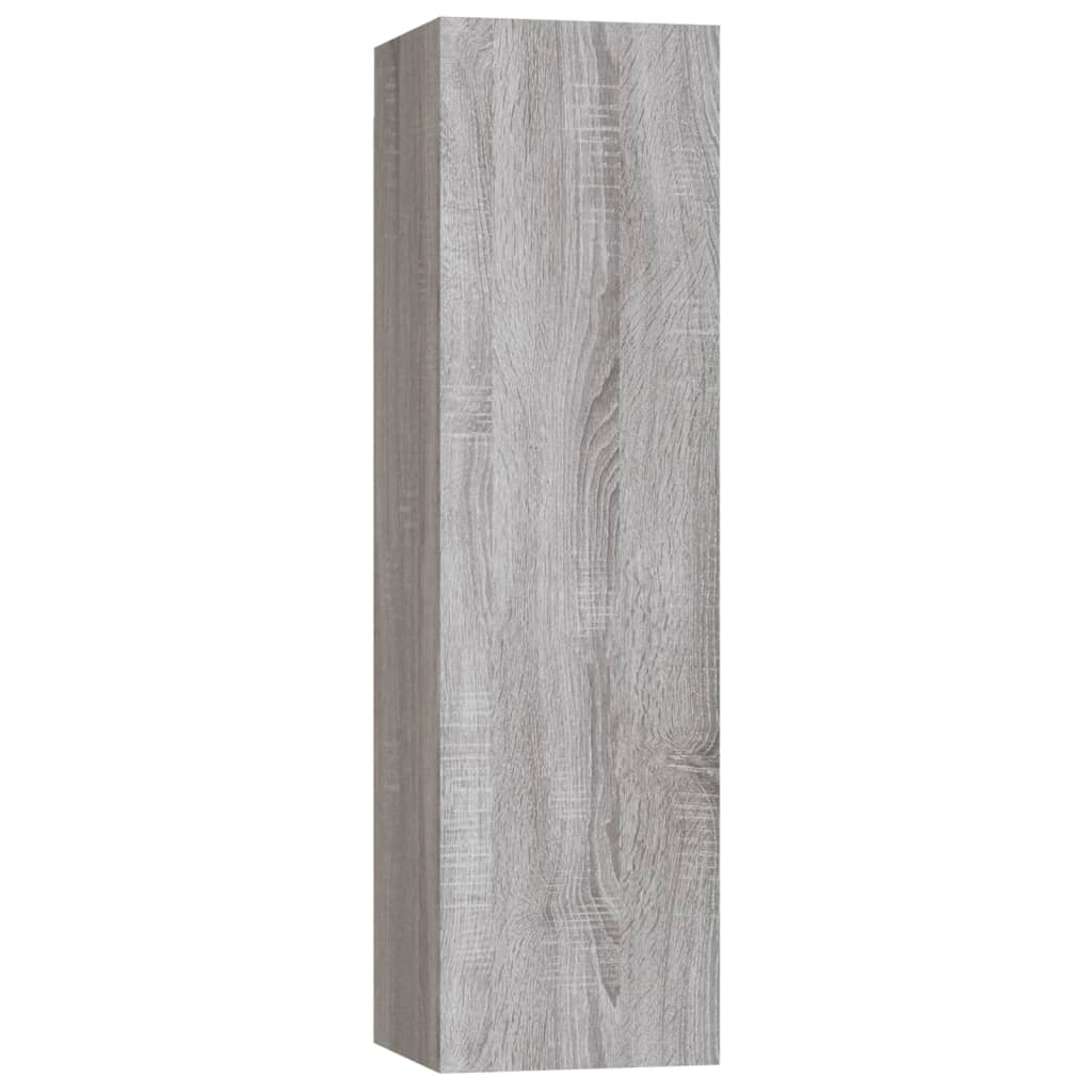 vidaXL 4 Piece TV Cabinet Set Grey Sonoma Engineered Wood