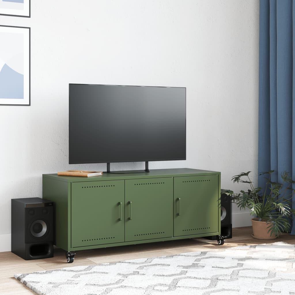 vidaXL TV Cabinet Olive Green 100.5x39x43.5 cm Steel