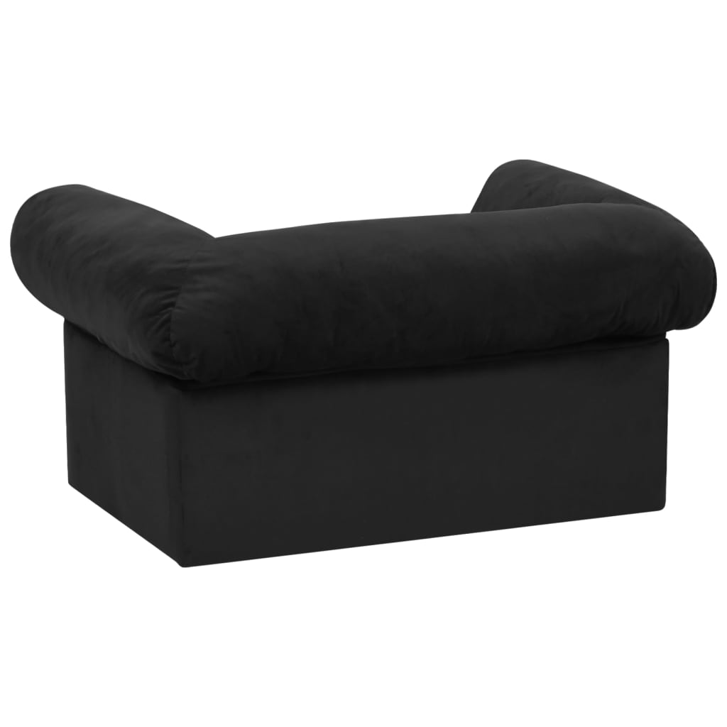 vidaXL Dog Sofa with Drawer Black 75x50x38 cm Plush