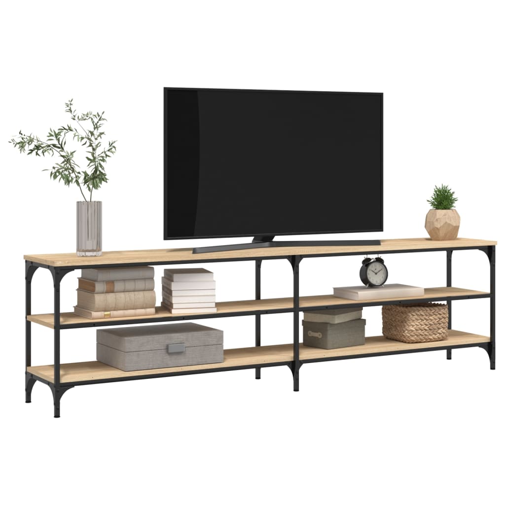 vidaXL TV Cabinet Sonoma Oak 180x30x50 cm Engineered Wood and Metal