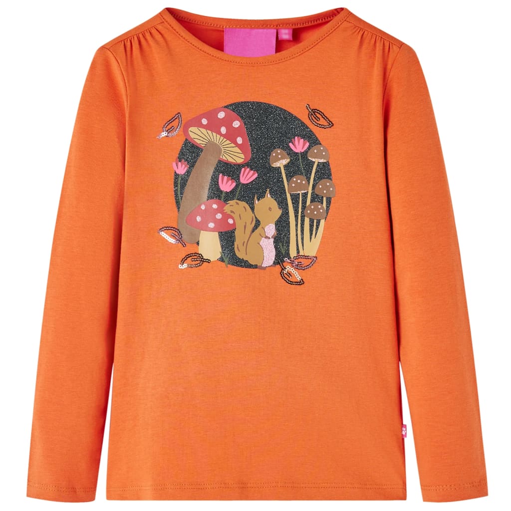 Kids' T-shirt with Long Sleeves Burnt Orange 104