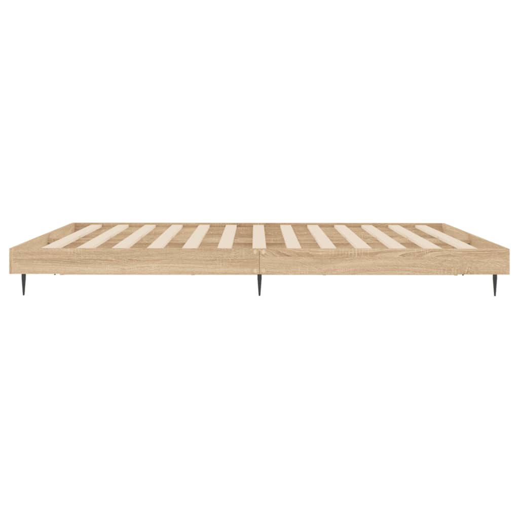 vidaXL Bed Frame without Mattress Sonoma Oak 200x200 cm Engineered Wood