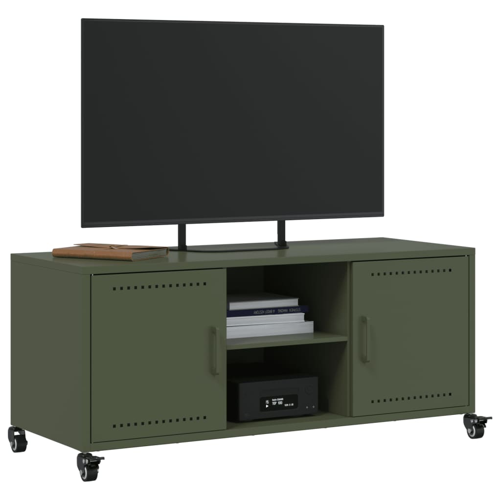 vidaXL TV Cabinet Olive Green 100.5x39x43.5 cm Steel