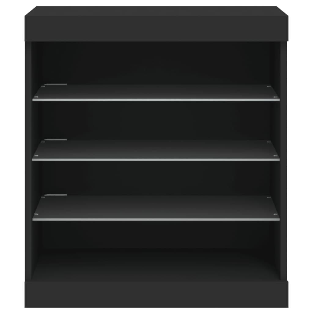 vidaXL Sideboard with LED Lights Black 60.5x37x67 cm