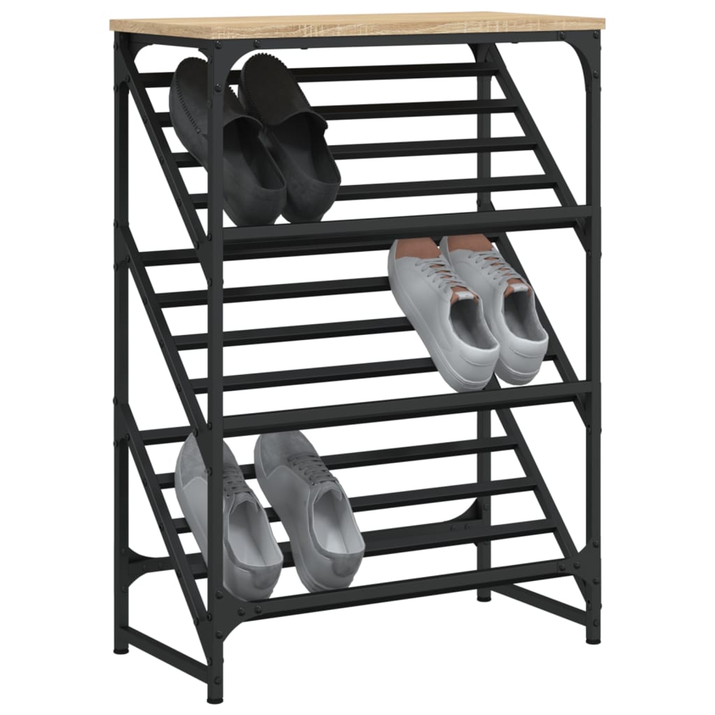 vidaXL Shoe Rack Sonoma Oak 60x30x85 cm Engineered Wood