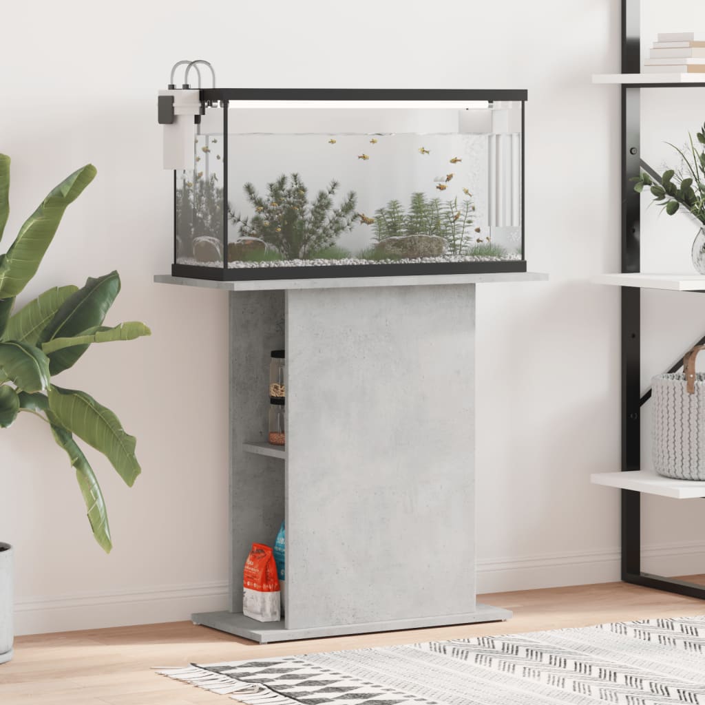 vidaXL Aquarium Stand Concrete Grey 75x36x72.5 cm Engineered Wood