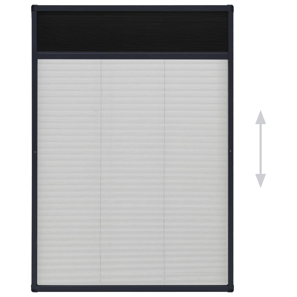 vidaXL Plisse Insect Screen for Windows Aluminium Anthracite 80x120 cm