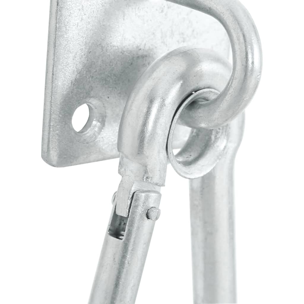 vidaXL Eye Plates with Snap Hooks 3 pcs 360° Rotate Silver Steel